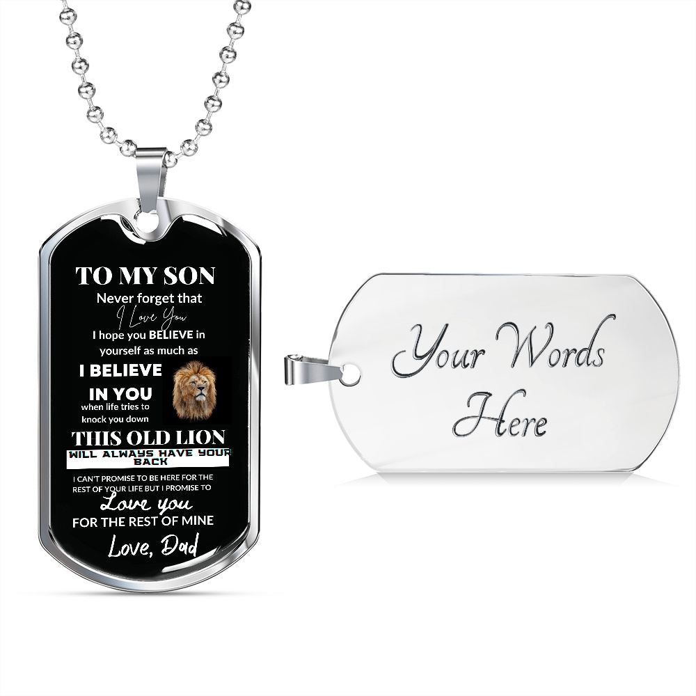 To My Son Love Dad Dog Tag