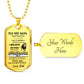 To My Son Love Dad Dog Tag Lion