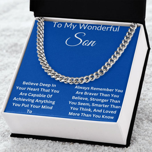 To My Wonderful Son - Cuban Chain Necklace