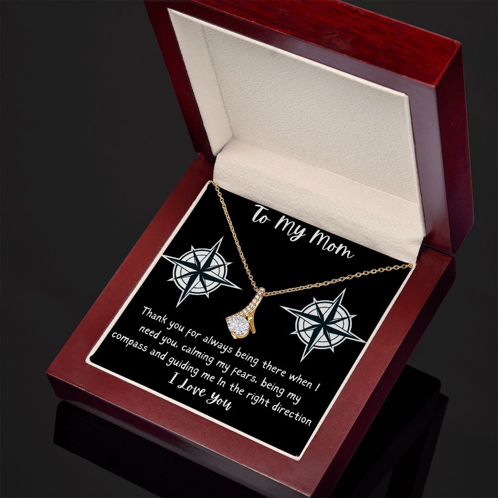 To My Mom Compass Alluring Beauty Necklace