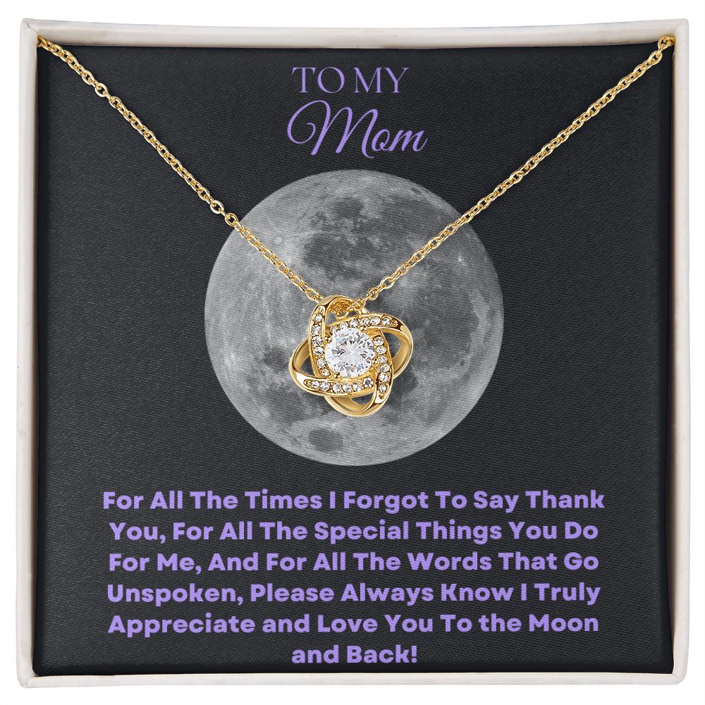 To Mom Love Knot Necklace