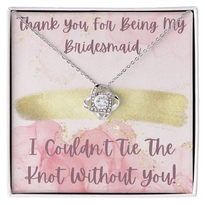 Thank You Bridesmaid Love Knot Necklace