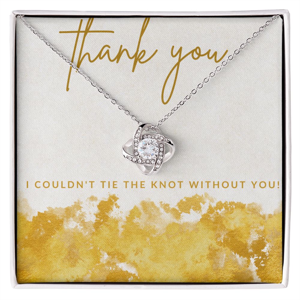 Wedding Party Thank You Love Knot Necklace