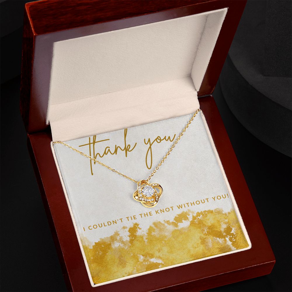 Wedding Party Thank You Love Knot Necklace