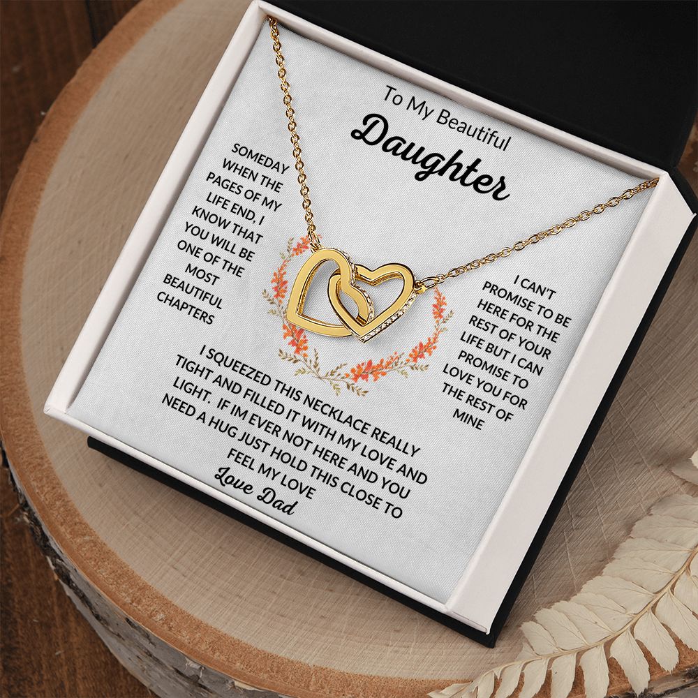 Beautiful Daughter Interlocking Hearts Necklace Love Dad