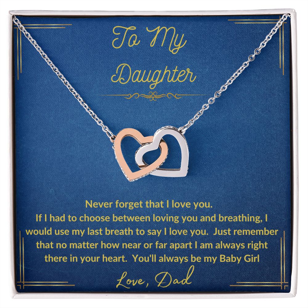 TO MY DAUGHTER LOVE DAD INTERLOCKING HEARTS