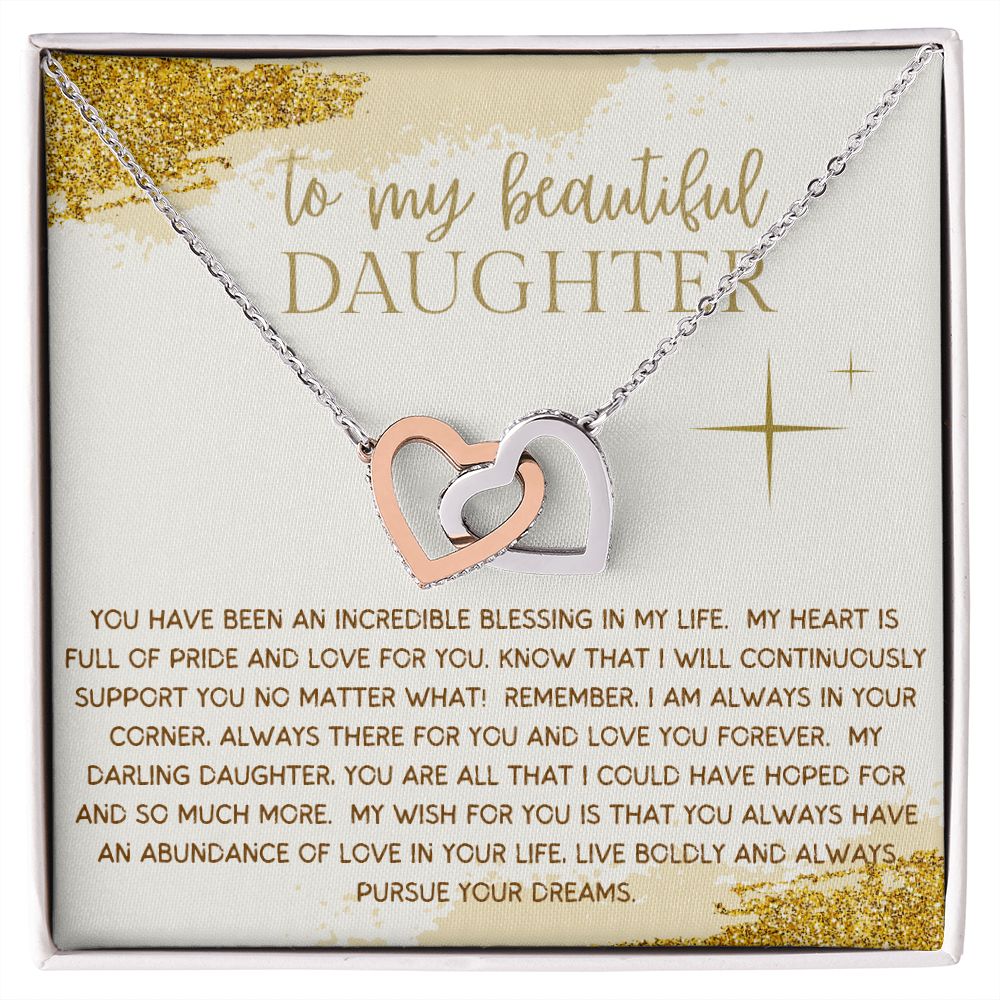 TO MY DAUGHTER INCREDIBLE BLESSING INTERLOCKING HEARTS